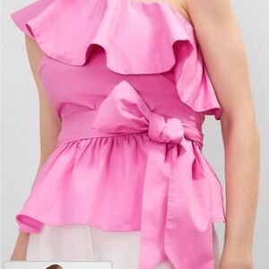 Ann Taylor Pink Ruffle Blouse
